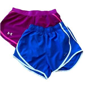 NIKE Dri Fit Women’s Running Shorts XS Tempo & Under Armour Athletic *Lot Of 2